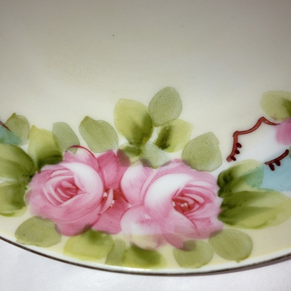 Vintage Nippon Japan Studio Hand-painted floral and branches art plate EUC! - Picture 3 of 8